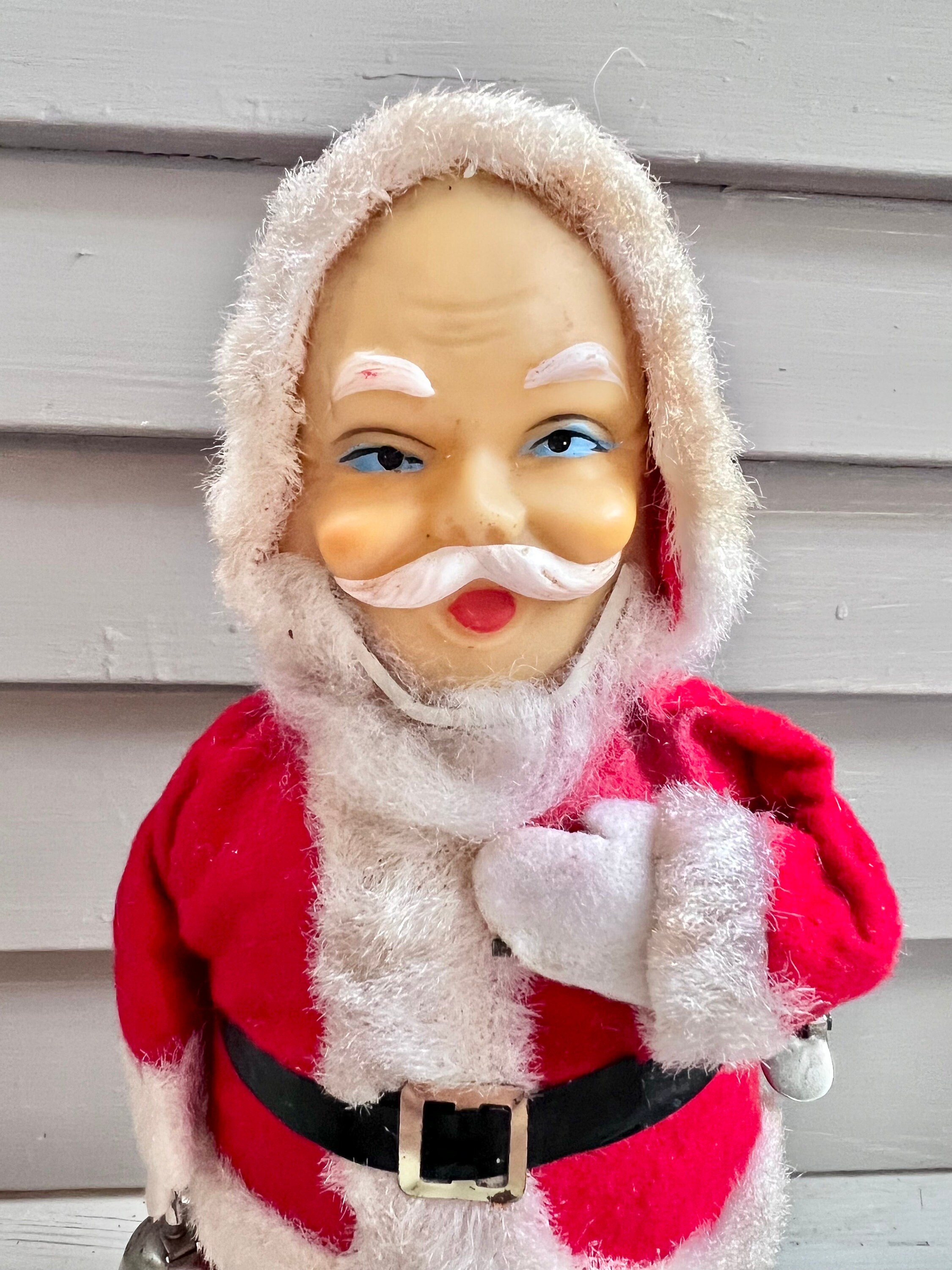 Midcentury Bell Ringing Dancing Santa Doll - Etsy