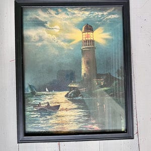 1930’s Lighthouse Evening Coastal Lithograph