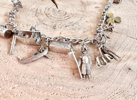 1960’s European Travel Silver Charms Bracelet View 3
