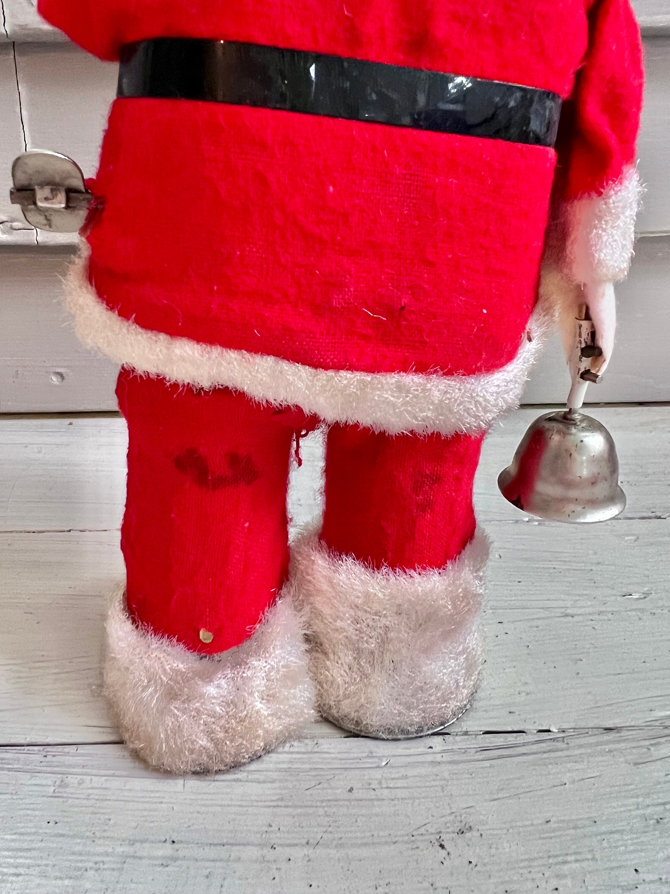 Midcentury Bell Ringing Dancing Santa Doll - Etsy