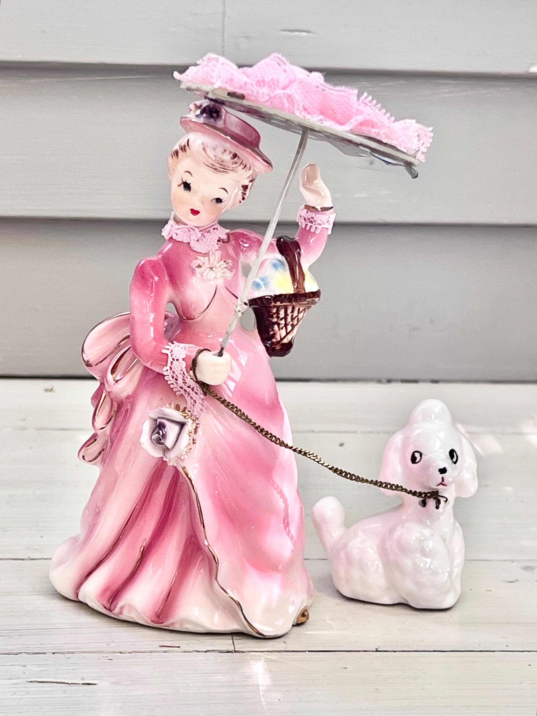 Lady Walking Dog Figurine - Etsy