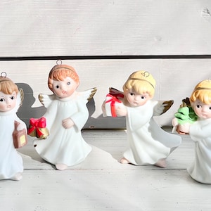 4 Christmas Angel Figurine Ornaments