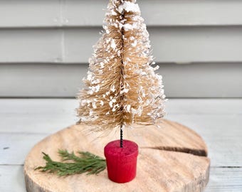 Antique 7” Bottlebrush Snow Tree