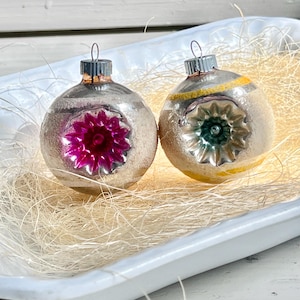Midcentury Shiny Brite Indent Mercury Ornaments Set of Two