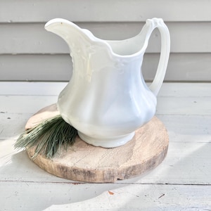 Antique Farmhouse Ironstone Pitcher