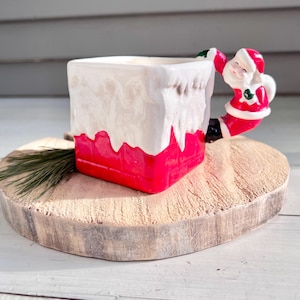 Midcentury 1962 Napco Santa and Chimney