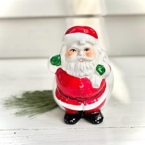 Midcentury 1960’s Retro Santa Planter + Candycane Container