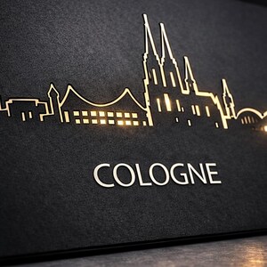 Cologne Skyline Metal Wall Art | City Silhouette Decor (30x20 cm) image 3