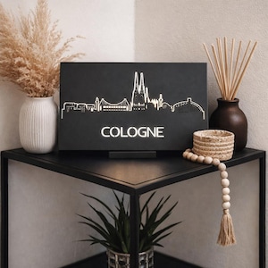Cologne Skyline Metal Wall Art | City Silhouette Decor (30x20 cm) image 1