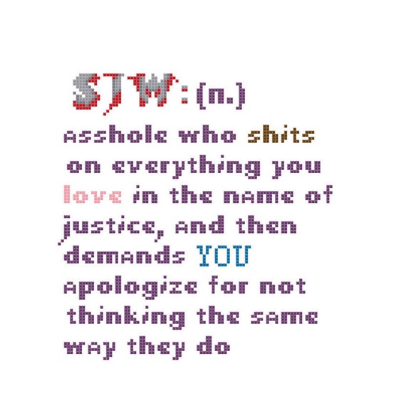 SJW Subversive Definition Cross Stitch Pattern Etsy