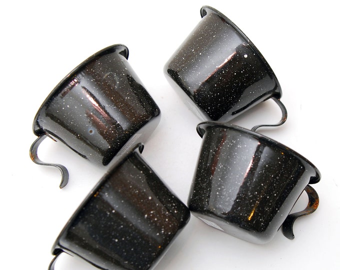 4pc Speckled Tin Camping Cups Enamelware Etsy