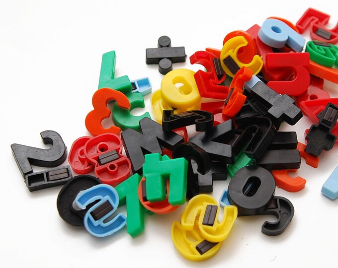50 Mini Plastic Letters & Numbers Etsy