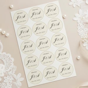 Digital wedding seal with gold initials, personalized wedding sticker, seal sticker envelope, DIY logo download, J&S Design