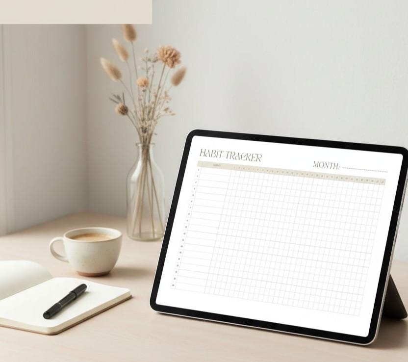 Minimalist Habit Tracker Printable | Monthly 31 Day Tracker | Undated ...