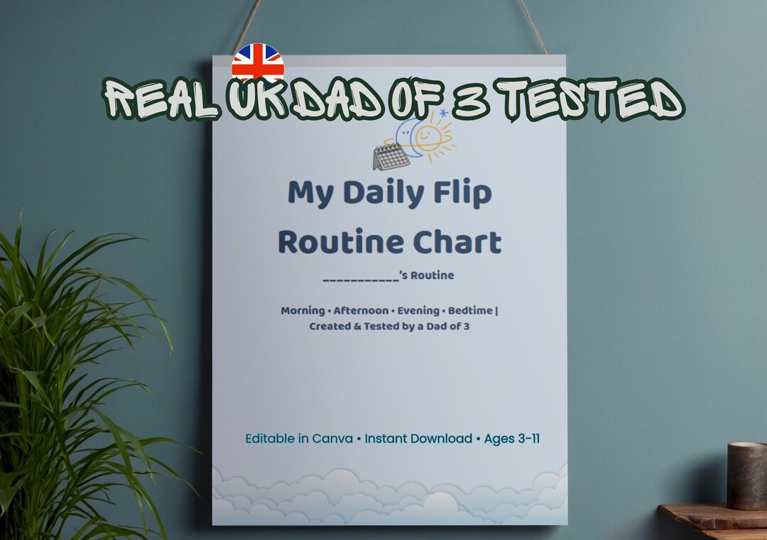Editable Kid Routine Editable Kids Routine Chart | Visual Schedule for Morning, Evening ...
