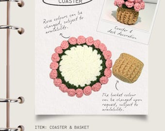 Rossa Coaster (Bouquet Coaster) Handmade with Basket