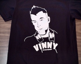 VINNY T-SHIRT white ink on black. Support Vinny during his treatments. Ships Free!