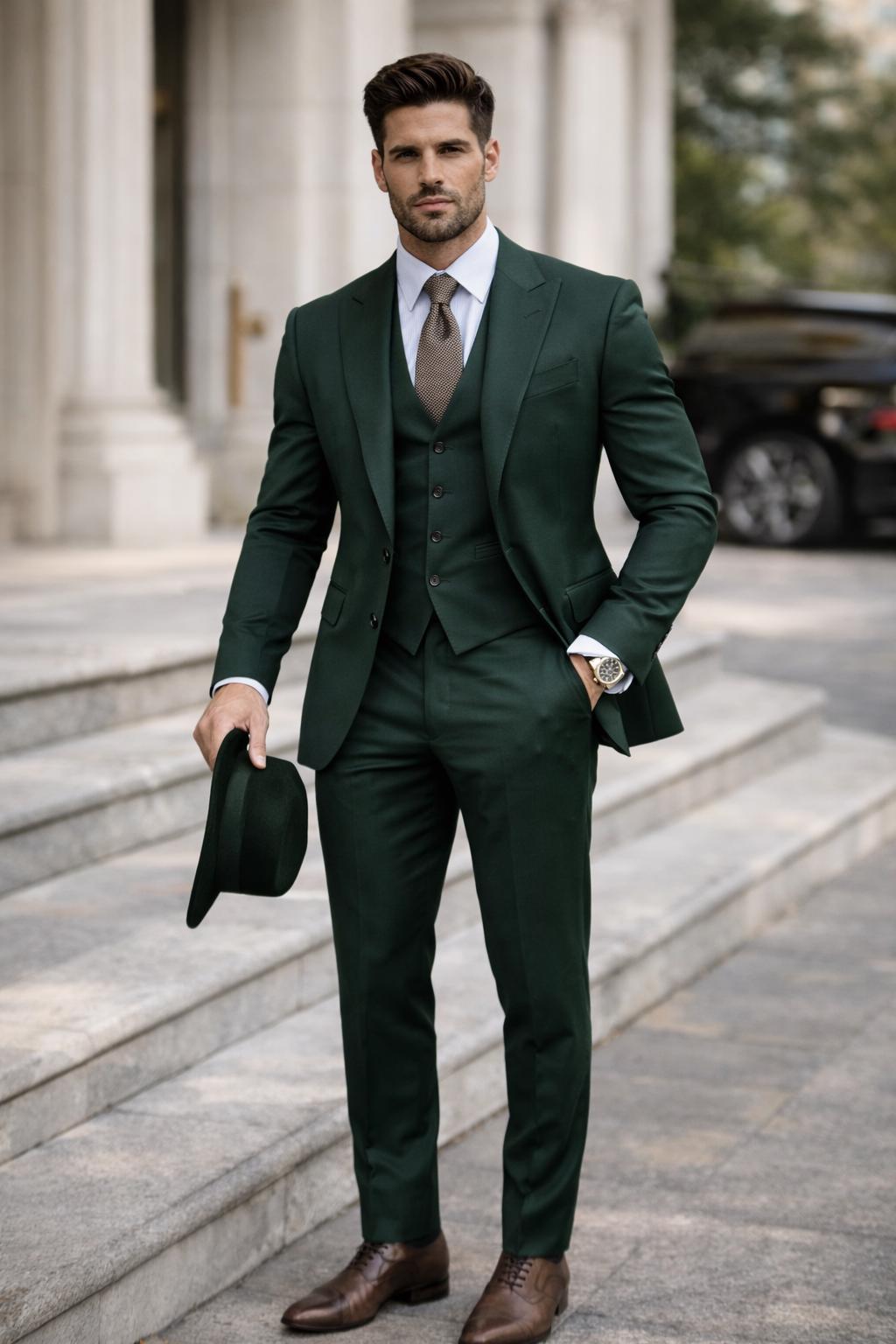 dark green dress suit Slim Fit 3 Piece * Custom Tailored Formal Wedding Wear forest green suit MyDepot 5-Drawer Dresser TV HomeComing Crafted from premium fabric Size:D0
