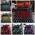 3pcs Duvet Cover Set, 3D Hexagonal Honeycomb Pattern Duvet Cover Set for Boys, Twin/Full/Queen/King Size