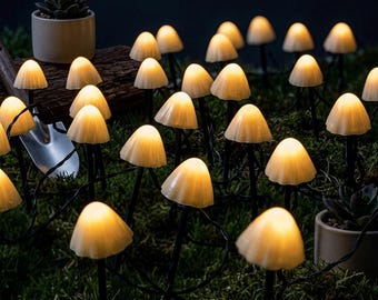 Solar mushrooms fairy String Lights Outdoor – Waterproof Garden Lights, Patio Decor, Wedding Party Light 3.5M 10LED / 8M 20LEDs / 11M 30LEDs