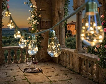 Solar-Lichterkette aus Hanfseil, 6 m, 10 LEDs – Solar-Lichterkette für den Außenbereich, rustikale Garten-, Terrassen-, Camping-, Balkon- und Hofdekoration, Weihnachtsdekoration