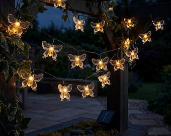Solar Butterfly String Lights – Outdoor Fairy Lights Waterproof, Garden Patio Decor, Wedding Party Lights, 5M 20/6,5M 30/7M 50/12M 100 LEDs