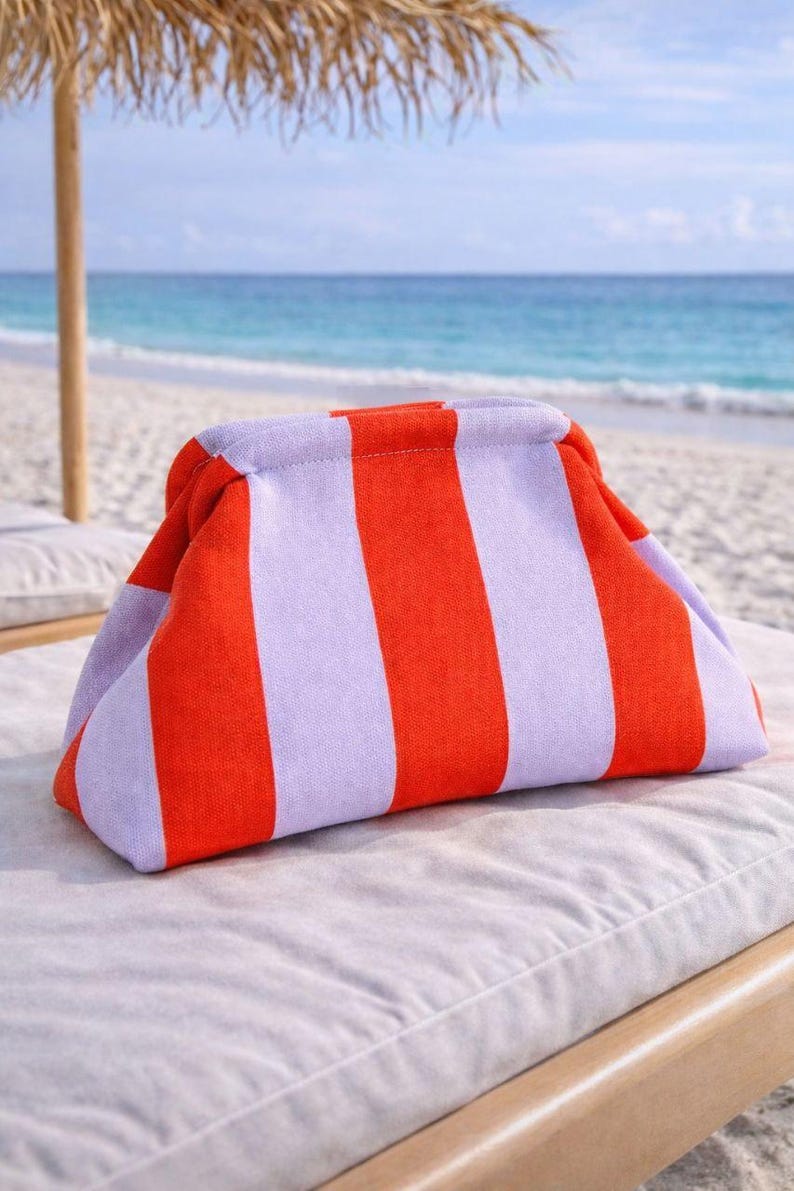 Beach Cosmetic Bag, Summer Clutch, Travel Organizer, Vacation Bag for Women, Mother Day Gift