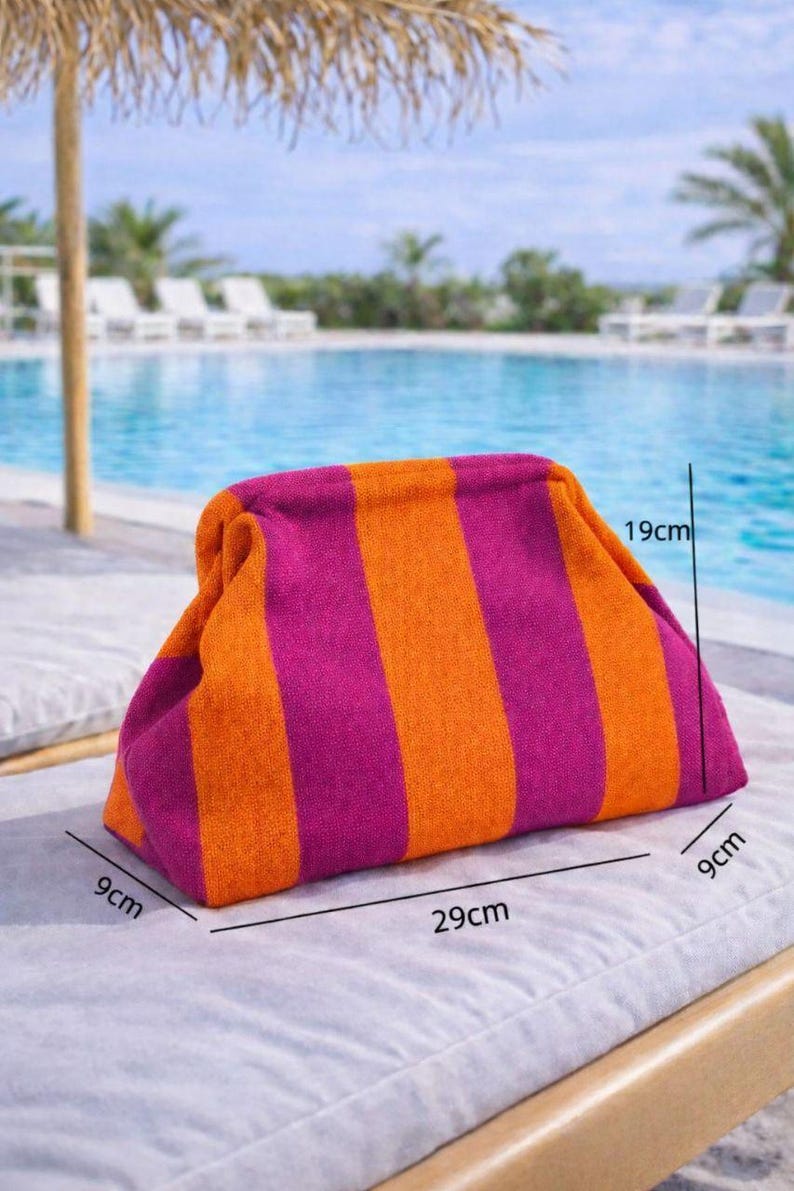 Beach Cosmetic Bag, Summer Clutch, Travel Organizer, Vacation Bag for Women, Mother Day Gift