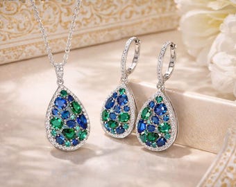 Evening Event Jewelry, Elegant Party Necklace & Earrings, Gift for her, Special Occasion Jewelry