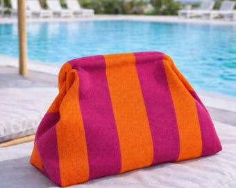 Beach Cosmetic Bag, Summer Clutch, Travel Organizer, Vacation Bag for Women