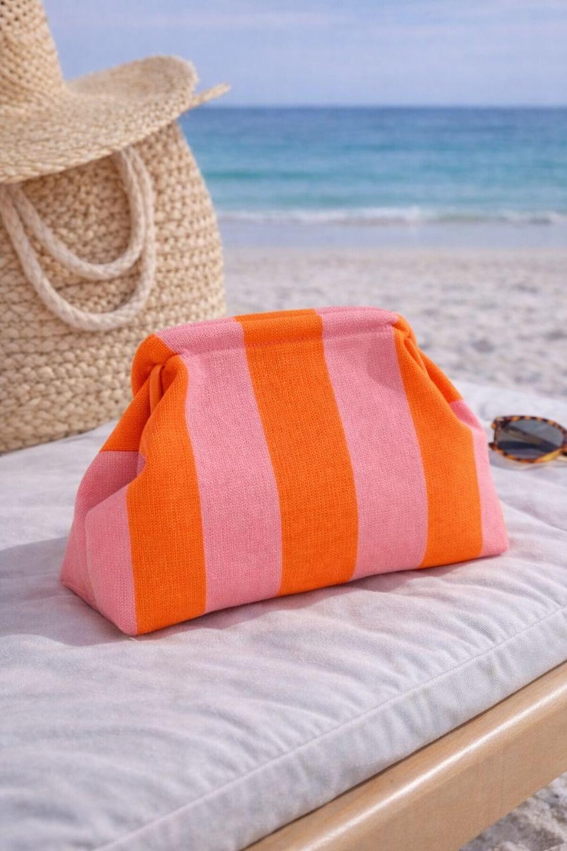 Beach Cosmetic Bag, Summer Clutch, Travel Organizer, Vacation Bag for Women, Mother Day Gift