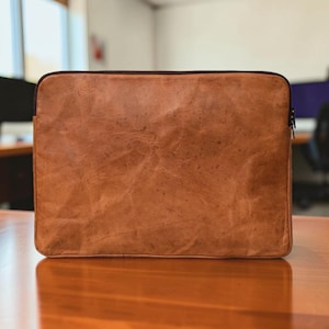 Personligt läderfodral för laptop, laptopväska i äkta läder, laptopfodral, anpassat iPad-fodral, dokumentväska, arbetsväska, present till män och kvinnor