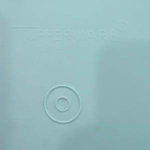 Vintage Tupperware 794-11 doorzichtige rechthoekige container mintgroen deksel 795-12 afbeelding 6