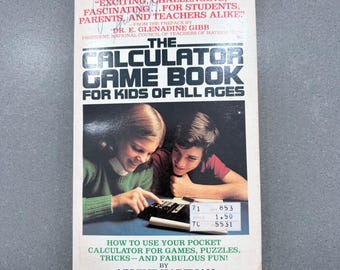 Libro de juegos de calculadoras de 1977, edición vintage de Arlene Hartman, Signet, primera edición retro.