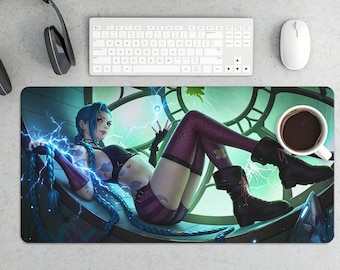 Tapis de souris gaming Jinx Arcane - Tapis de bureau anime League of Legends