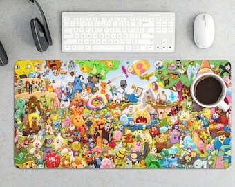 Tapis de bureau gaming tous personnages d'Adventure Time