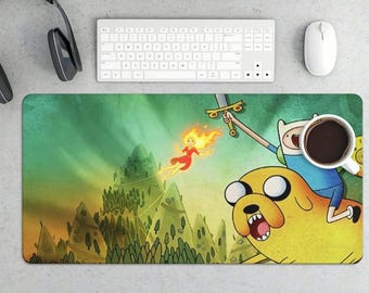 Tapis de souris Adventure Time - Tapis de bureau Battle Epic de Finn & Jake
