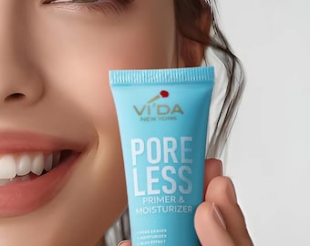 Prebase y crema hidratante para minimizar los poros de Vida New York – Fórmula en gel, acabado fotográfico, para todo tipo de piel.
