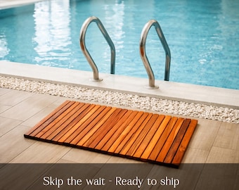 Teakhouten douchemat: waterdichte, antislip badmat (binnen en buiten)