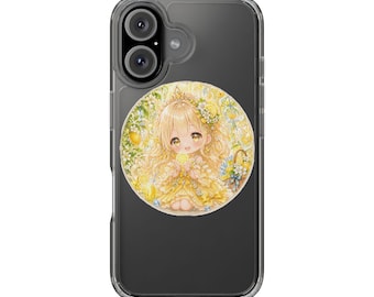 Lemon Anime Girl Phone Case | Cute Kawaii iPhone Case | Yellow Citrus Aesthetic | Summer Anime Art | Soft Fantasy Gift for Her