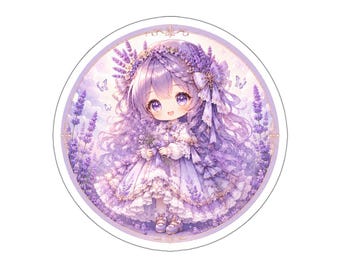 Lavender Princess Chibi Sticker
