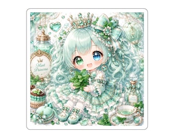 Mint Princess Cute Fantasy Sticker | Kawaii Vinyl Sticker | Planner, Laptop & Gift