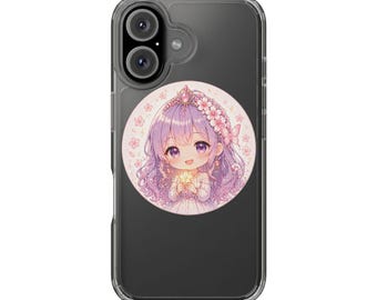 Pink Sakura Kawaii Chibi Girl Phone Case | Cute Anime Aesthetic | Cherry Blossom iPhone Case | Soft Pastel Gift