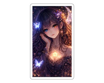 Pegatina de chica fantástica espíritu de las sombras Anime Estética celestial
