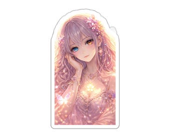 Pegatina transparente de chica de fantasía Bloom, estética del alma, anime, hada pastel, mariposa, calcomanía para botella de agua para portátil