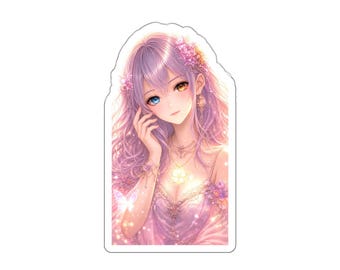 Bloom Fantasy Girl Sticker - Pastel Anime Fairy, Butterfly Glow, Cute Aesthetic Laptop Water Bottle Decal