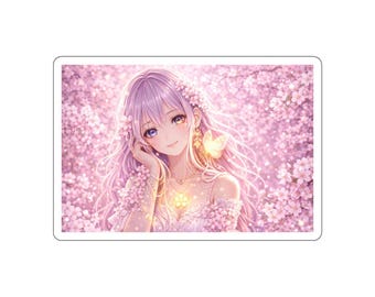 Sakura Light Soft Cherry Blossom Anime Girl Sticker Pink Pastel Japanese Aesthetic Calm Kawaii Art