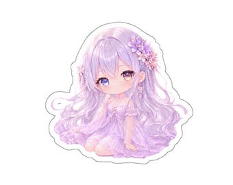Wisteria Princess Chibi Sticker | Pastel Anime Girl