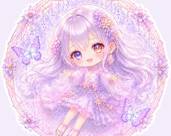Lavender Dream Holographic Chibi Sticker