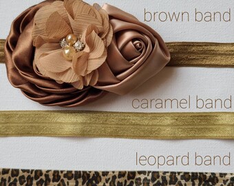 Dulce de Leche Flower Headband for Newborns, Toddlers, and Girls - Sweet Autumn Bows